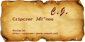Czipczer János névjegykártya